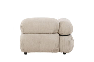 Mika 4-Module Corner Sofa in Beige | Spacious Modular Sofa with Black Legs