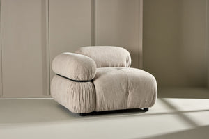 Mika 4-Module Corner Sofa in Beige | Spacious Modular Sofa with Black Legs