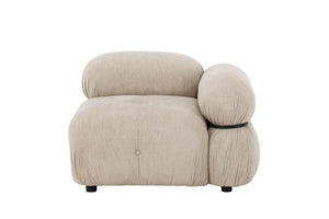 Mika 4-Module Corner Sofa in Beige | Spacious Modular Sofa with Black Legs
