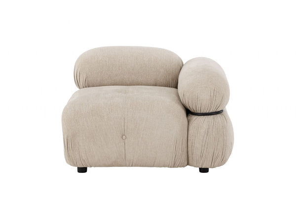 Mika 4-Module Corner Sofa in Beige | Spacious Modular Sofa with Black Legs