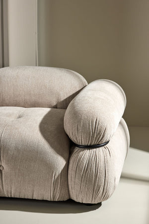 Mika 4-Module Corner Sofa in Beige | Spacious Modular Sofa with Black Legs