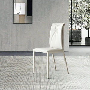 Mira Modern Dining Table – White Sintered Stone Top with Luxury Gold Metal Base, Contemporary Designer Dining Table - Sleek Furniture