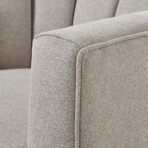 Lily Swivel Chair in Oatmeal Twill – Modern Fabric & Wood Accent Chair - My Store