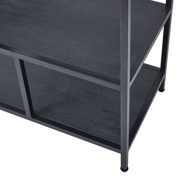 Large Black Multi Shelf Unit – 7 Tier Display Shelving with Contemporary Metal & Wood Design | 22714 - My Store