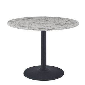 Mmilo White Round Marble Dining Table | 100cm Engineered Marble Top with Black Base