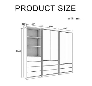 Modern 3 - Piece Bookcase Set – Glass & Solid Wood Shelving Units, Cherry Finish Storage Display Shelves for Living Room, Office & Home Organisation - Sleek Furniture