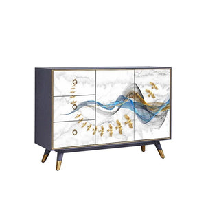 Modern Black Sideboard Cabinet with Metal Frame – Contemporary MDF Storage Unit with Painted Steel Legs for Living Room, Dining Room & Hallway - Sleek Furniture