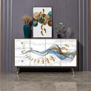 Modern Black Sideboard Cabinet with Metal Frame – Contemporary MDF Storage Unit with Painted Steel Legs for Living Room, Dining Room & Hallway - Sleek Furniture