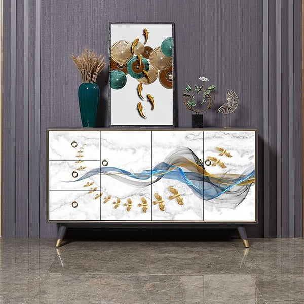 Modern Black Sideboard Cabinet with Metal Frame – Contemporary MDF Storage Unit with Painted Steel Legs for Living Room, Dining Room & Hallway - Sleek Furniture