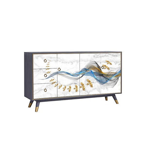 Modern Black Sideboard Cabinet with Metal Frame – Contemporary MDF Storage Unit with Painted Steel Legs for Living Room, Dining Room & Hallway - Sleek Furniture
