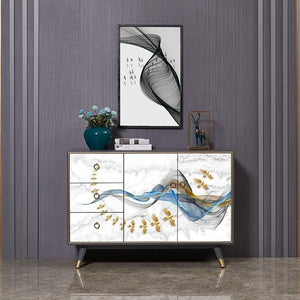 Modern Black Sideboard Cabinet with Metal Frame – Contemporary MDF Storage Unit with Painted Steel Legs for Living Room, Dining Room & Hallway - Sleek Furniture