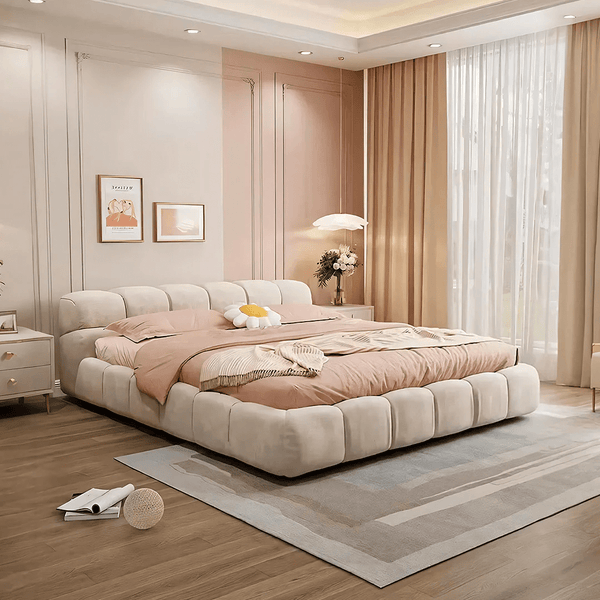 Modern Mamie Velvet Ottoman Storage Bed Frame with Gaslift Lift - Up Storage, Upholstered King Size Bed, Available in Multiple Sizes & Colours - Sleek Furniture