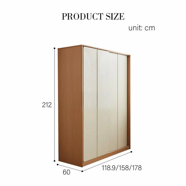 Modern Sliding Door Wardrobe with Mirror Option – Contemporary MDF Storage Closet in White & Oak Finish - Sleek Furniture