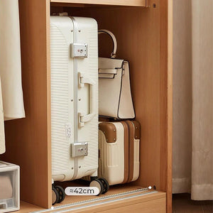 Modern Sliding Door Wardrobe with Mirror Option – Contemporary MDF Storage Closet in White & Oak Finish - Sleek Furniture