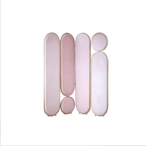 Modern Velvet Folding Screen Room Divider Privacy Partition Panel for Bedroom Living Room Office – Pink, Grey, Green & Blue - Sleek Furniture