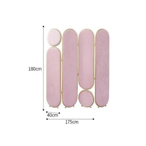 Modern Velvet Folding Screen Room Divider Privacy Partition Panel for Bedroom Living Room Office – Pink, Grey, Green & Blue - Sleek Furniture