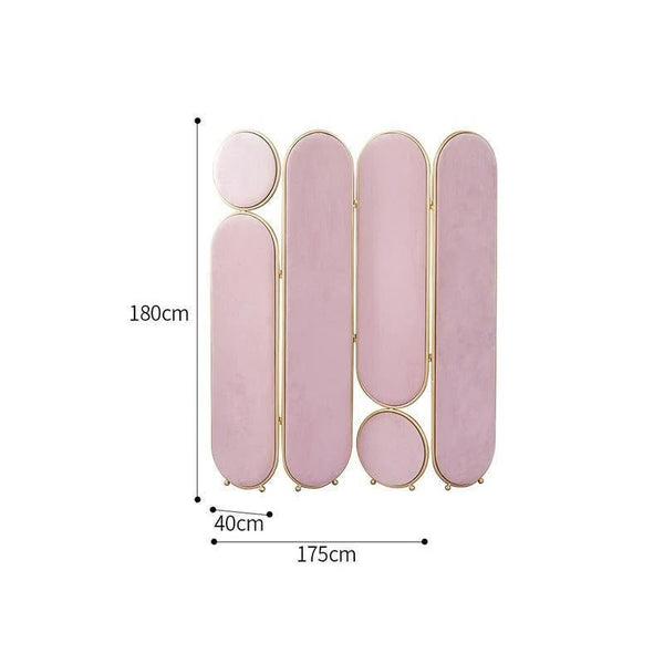 Modern Velvet Folding Screen Room Divider Privacy Partition Panel for Bedroom Living Room Office – Pink, Grey, Green & Blue - Sleek Furniture