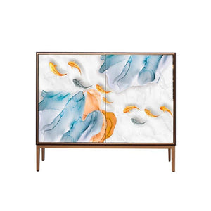 Monika Modern Sideboard Storage Cabinet, Black MDF & Wood Side Unit with Doors and Shelves, Contemporary Living Room Furniture - Sleek Furniture