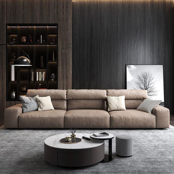 Montgomery 3 Seater Sofa | Modern Leathaire Upholstered Comfortable Living Room Couch | Contemporary 3-Seater Sofa for Home & Lounge - Sleek Furniture