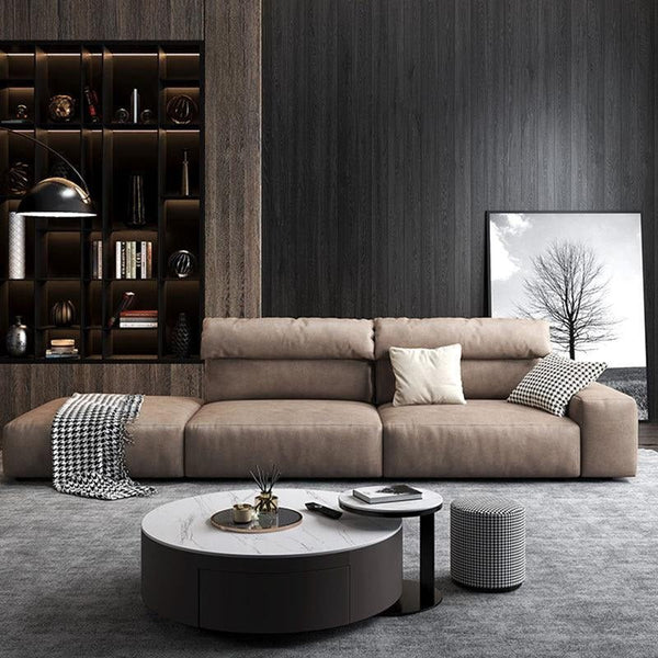 Montgomery 3 Seater Sofa | Modern Leathaire Upholstered Comfortable Living Room Couch | Contemporary 3-Seater Sofa for Home & Lounge - Sleek Furniture