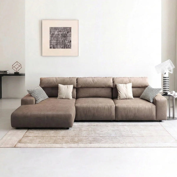 Montgomery Leathaire Corner Sofa 285cm – Contemporary 3 Seater / 4 Seater L-Shaped Sofa with Modern Design and Comfortable Seating - Sleek Furniture