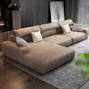 Montgomery Leathaire Corner Sofa 285cm – Contemporary 3 Seater / 4 Seater L-Shaped Sofa with Modern Design and Comfortable Seating - Sleek Furniture