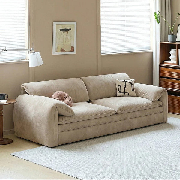 Moore Convertible Sofa Bed with Storage Drawers | Two & Three Seater Modern Sofa Bed for Bedroom & Living Room | Suede Upholstered Sofa Bed with High Density Foam & Steel Frame - Sleek Furniture