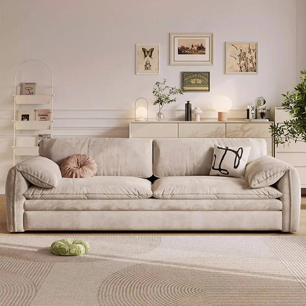 Moore Convertible Sofa Bed with Storage Drawers | Two & Three Seater Modern Sofa Bed for Bedroom & Living Room | Suede Upholstered Sofa Bed with High Density Foam & Steel Frame - Sleek Furniture