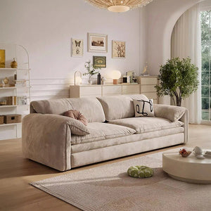 Moore Convertible Sofa Bed with Storage Drawers | Two & Three Seater Modern Sofa Bed for Bedroom & Living Room | Suede Upholstered Sofa Bed with High Density Foam & Steel Frame - Sleek Furniture