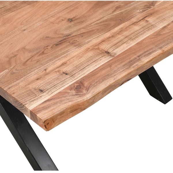 Live Edge Collection Large Square Dining Table – Handcrafted Acacia Wood, Rustic Modern Design, Seats 8 | 23685 - My Store