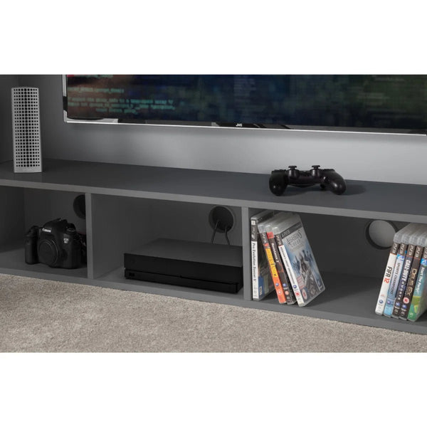 Nebula High Sleeper Gaming Bed with Integrated Desk, TV Space & Storage Shelving – Anthracite – UK Single (90 x 190cm) - Sleek Furniture