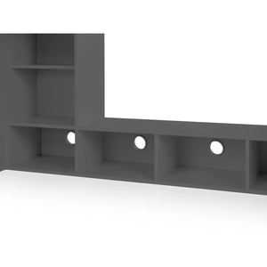 Nebula High Sleeper Gaming Bed with Integrated Desk, TV Space & Storage Shelving – Anthracite – UK Single (90 x 190cm) - Sleek Furniture