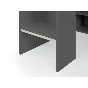 Nebula High Sleeper Gaming Bed with Integrated Desk, TV Space & Storage Shelving – Anthracite – UK Single (90 x 190cm) - Sleek Furniture