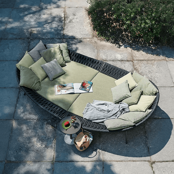 Neptune Outdoor Garden Sofa with Textilene Rope Weaving, Modern Aluminium Patio Couch with Cushioned Seating for Garden, Terrace & Outdoor Lounge - Sleek Furniture