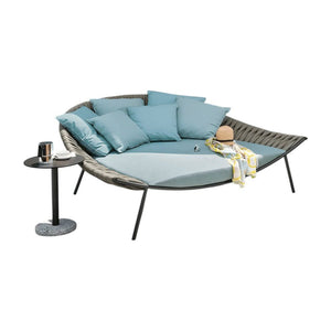 Neptune Outdoor Garden Sofa with Textilene Rope Weaving, Modern Aluminium Patio Couch with Cushioned Seating for Garden, Terrace & Outdoor Lounge - Sleek Furniture