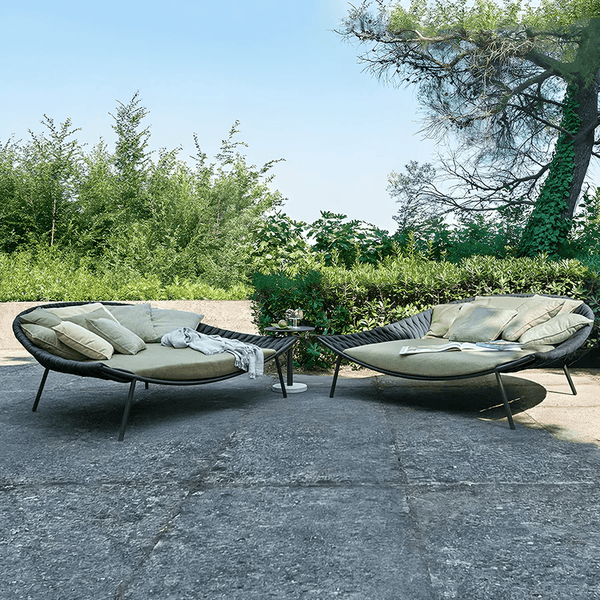Neptune Outdoor Garden Sofa with Textilene Rope Weaving, Modern Aluminium Patio Couch with Cushioned Seating for Garden, Terrace & Outdoor Lounge - Sleek Furniture