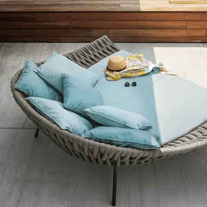 Neptune Outdoor Garden Sofa with Textilene Rope Weaving, Modern Aluminium Patio Couch with Cushioned Seating for Garden, Terrace & Outdoor Lounge - Sleek Furniture
