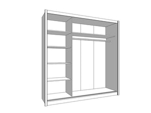 Nevada Artisan Oak Effect Sliding Door Wardrobe with Full Mirror – 213cm Wide Modern Bedroom Closet with Shelves & Hanging Rail - My Store