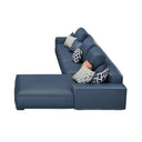 Nevaeh Three Seater Corner Sofa – Modern Leathaire L-Shaped Sofa with High-Density Foam Cushions, 3-Seater Living Room Sofa (Blue, Brown, Grey, Black) - Sleek Furniture