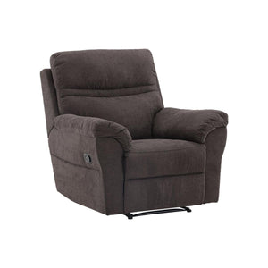 Taranto Brown Armchair | Foldable Recliner with Footrest & Soft Polyester Upholstery