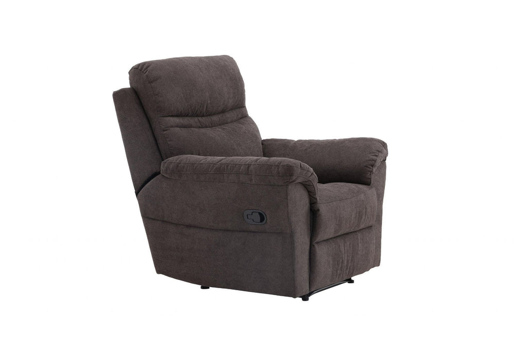 Taranto Brown Armchair | Foldable Recliner with Footrest & Soft Polyester Upholstery
