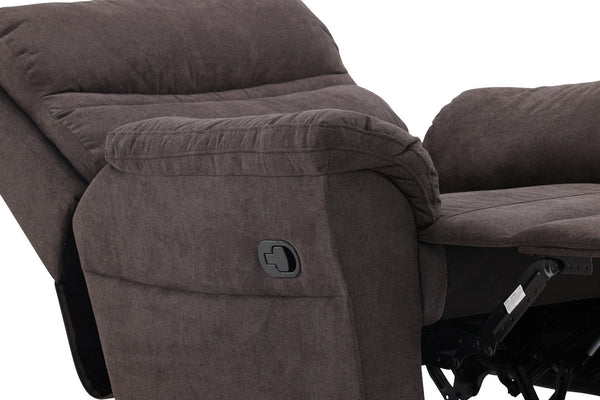 Taranto Brown Armchair | Foldable Recliner with Footrest & Soft Polyester Upholstery