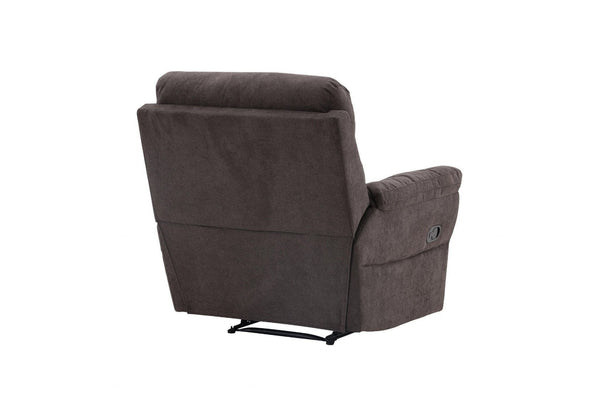 Taranto Brown Armchair | Foldable Recliner with Footrest & Soft Polyester Upholstery