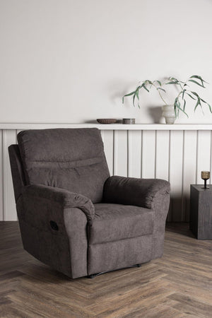 Taranto Brown Armchair | Foldable Recliner with Footrest & Soft Polyester Upholstery
