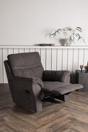 Taranto Brown Armchair | Foldable Recliner with Footrest & Soft Polyester Upholstery