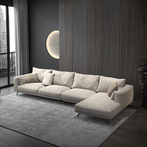 NR23 Four Seater Corner Sofa – Contemporary Leathaire L-Shape Sectional Sofa for Living Room | Modern Comfort Couch with Sturdy Legs | Optional Colours - Sleek Furniture