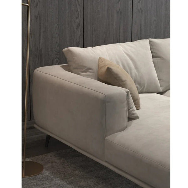 NR23 Four Seater Corner Sofa – Contemporary Leathaire L-Shape Sectional Sofa for Living Room | Modern Comfort Couch with Sturdy Legs | Optional Colours - Sleek Furniture
