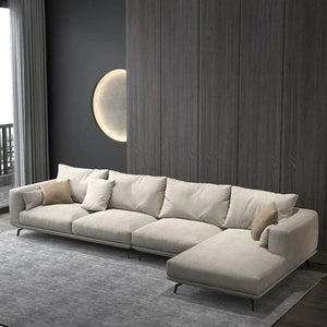 NR23 Four Seater Corner Sofa – Contemporary Leathaire L-Shape Sectional Sofa for Living Room | Modern Comfort Couch with Sturdy Legs | Optional Colours - Sleek Furniture