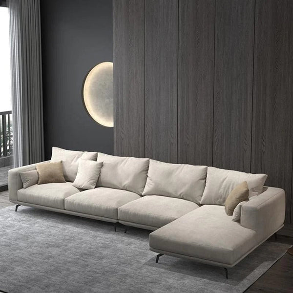 NR23 Four Seater Corner Sofa – Contemporary Leathaire L-Shape Sectional Sofa for Living Room | Modern Comfort Couch with Sturdy Legs | Optional Colours - Sleek Furniture