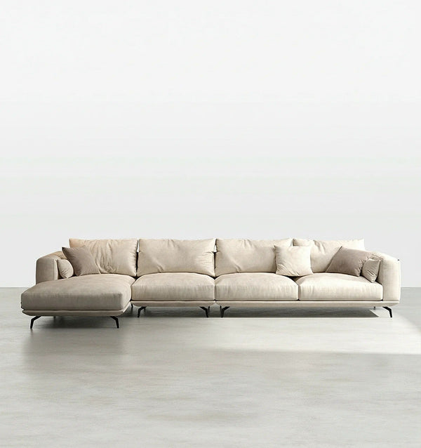 NR23 Four Seater Corner Sofa – Contemporary Leathaire L-Shape Sectional Sofa for Living Room | Modern Comfort Couch with Sturdy Legs | Optional Colours - Sleek Furniture